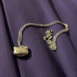 Silver Hello Kitty locket necklace
